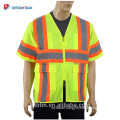 2018 New ANSI Class 3 100% Polyester Hi Vis Yellow Construction Worker Uniform Reflective Stripe Safety Vest With Pockets